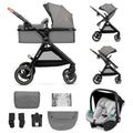 Kinderkraft ESME Trio passeggino neonati 3 in 1 fino 26 kg, con Ovetto I SIZE 40 75 cm, Carrozzina reversibile fronte mamma e strada, Pieghevole, Grigio : Amazon.it: Prima infanzia