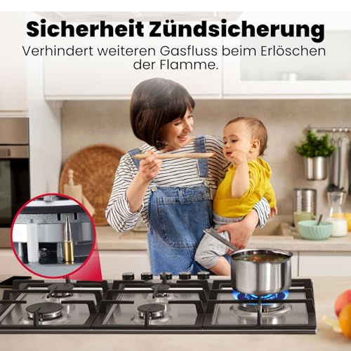 GASLAND GH2905SS1FC Piano cottura a gas da incasso 87 cm in acciaio inox a 5 fuochi, piano cottura a gas da incasso autosufficiente con 2 supporti, con bruciatore wok, GPL/gas naturale, 10400W : Amazon.it: Grandi elettrodomestici