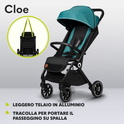 LIONELO Cloe Passeggino leggero e pieghevole per bambini da 0 fino a 22 kg, Schienale regolabile, Posizione nanna, Impermeabile, Cinture a 5 punti, Ruote XXL, Zanzariera, Portabicchieri (Verde) : Amazon.it: Prima infanzia