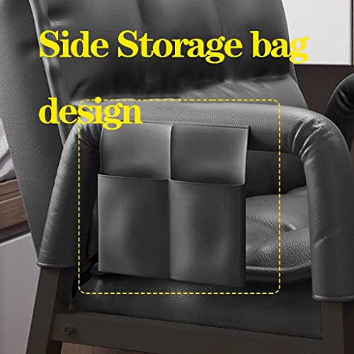 Poltrona ergonomica in pelle con schienale regolabile ottomana e schienale alto, poltrona reclinabile singola grigia con imbottitura spessa : Amazon.it: Casa e cucina