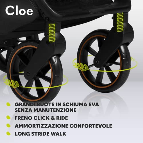 LIONELO Cloe Passeggino leggero e pieghevole per bambini da 0 fino a 22 kg, Schienale regolabile, Posizione nanna, Impermeabile, Cinture a 5 punti, Ruote XXL, Zanzariera, Portabicchieri (Verde) : Amazon.it: Prima infanzia