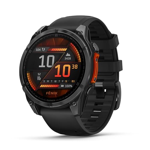 Garmin fēnix 8, 47mm, Display AMOLED 1,4", Touch, Pulsanti induttivi, Speaker e Microfono, Comandi Vocali, GPS multibanda, Torcia, Mappe, 90  App per lo Sport, Autonomia 16 giorni (Slate Gray &amp; Black) : Amazon.it