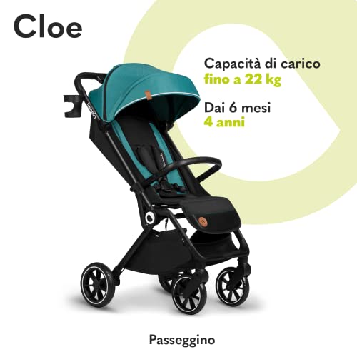 LIONELO Cloe Passeggino leggero e pieghevole per bambini da 0 fino a 22 kg, Schienale regolabile, Posizione nanna, Impermeabile, Cinture a 5 punti, Ruote XXL, Zanzariera, Portabicchieri (Verde) : Amazon.it: Prima infanzia