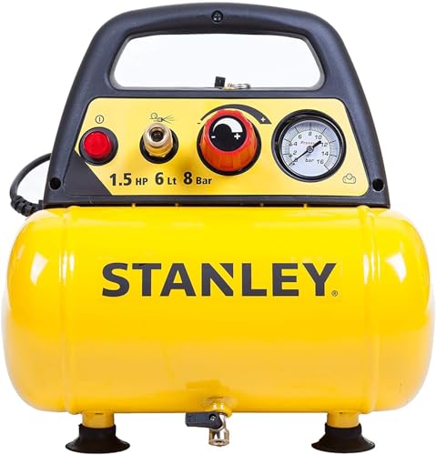 Stanley D 200 Compressore 6 Lt 1,5Hp, Pressione Max 8 Bar/116 Ps, Rumorosità 97 Db, ‎38 x 38 x 35 cm, 9 Kg : Amazon.it: Fai da te