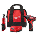 Milwaukee M12 12 Volt Lithium Ion Cordless 3/8 in. Ratchet and Screwdriver Combo Kit (2 Tool) with Battery, Charger, Tool Bag : Amazon.it: Fai da te