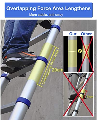 Scala telescopica in Alluminio con Gancio, 8 m/7 m/6 m/5 m/4 m/2 m/1 m di Altezza, Scale telescopiche estensibili per lavori all'aperto in casa, soppalco, capacità di 330 libbre : Amazon.it: Fai da te