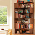 Vockol Libreria Angolare, 190 cm Libreria in Legno Massiccio, Scaffale Angolare a 6 Livelli, Grande Scaffale Espositivo Angolare per Soggiorno, Camera da Letto e Ufficio, Noce : Amazon.it: Casa e cucina