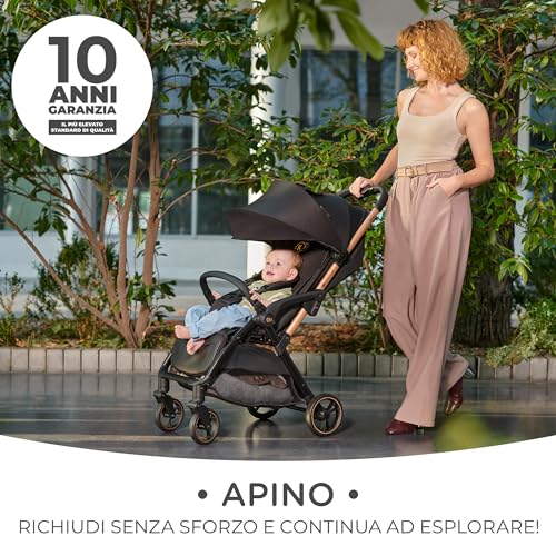 Kinderkraft APINO Passeggino Leggero fino 22 kg, Solo 7,5 Kg, Passeggino Da Viaggio, Pieghevole automatico, Schienale Regolabile In Posizione Sdraiata, Copertura Antipioggia, Beige : Amazon.it: Prima infanzia