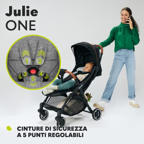 LIONELO Julie One Passeggino leggero e pieghevole da 0 mesi fino 22 kg Compatto con zanzariera, coprigambe, portabibite e borsa, Poggiapiedi regolabili e schienale alla posizione a sdraiata (Grigio) : Amazon.it: Prima infanzia
