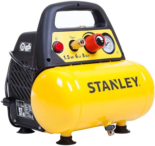 Stanley D 200 Compressore 6 Lt 1,5Hp, Pressione Max 8 Bar/116 Ps, Rumorosità 97 Db, ‎38 x 38 x 35 cm, 9 Kg : Amazon.it: Fai da te