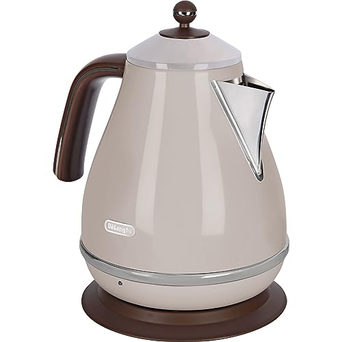 De'Longhi KBOV2001.BG Bollitore Elettrico Icona Vintage, Grande Capacità 1,7L, Filtro Anticalcare Lavabile, Spegnimento Automatico, Indicatore Livello Acqua, Piedini Antiscivolo, Avvolgicavo, Beige : Amazon.it: Casa e cucina