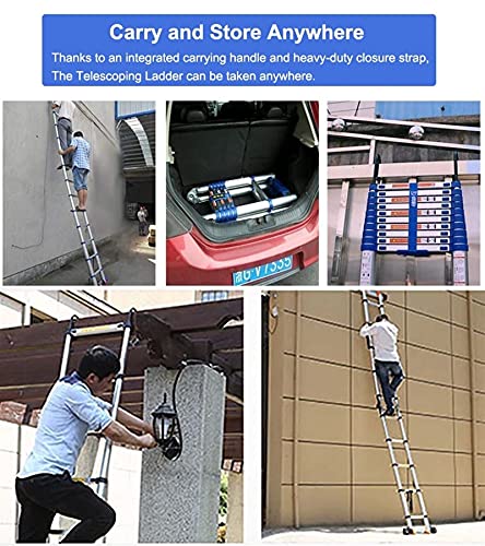 Scala telescopica in Alluminio con Gancio, 8 m/7 m/6 m/5 m/4 m/2 m/1 m di Altezza, Scale telescopiche estensibili per lavori all'aperto in casa, soppalco, capacità di 330 libbre : Amazon.it: Fai da te