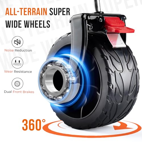 Overmont Carrello da Giardino Pieghevole   Carrelli da Trasporto 150L 150 kg con Maniglia Regolabile Freni Tasche a Rete   Ruote Larghe All terrain   per Campeggio Shopping Sport Spiaggia : Amazon.it: Giardino e giardinaggio