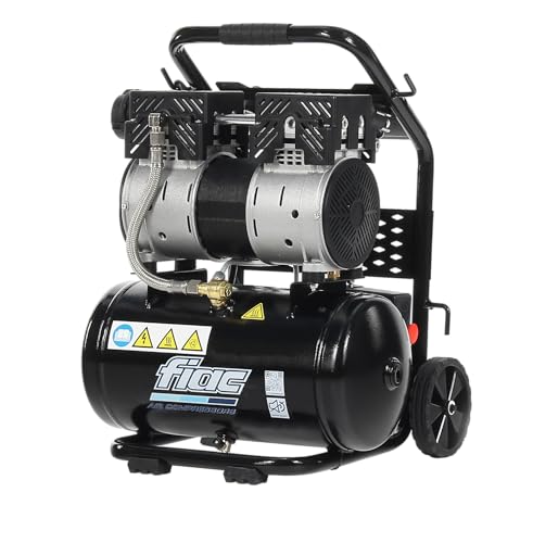 FIAC Compressore d'Aria Portatile Silenzioso SUPERSILENT 10, Compressore Aria Senza Olio, Pressione Massima 8 Bar, Potenza 1 CV, Serbatoio 10 Litri, Rumorosità 58 dB LpA : Amazon.it: Fai da te