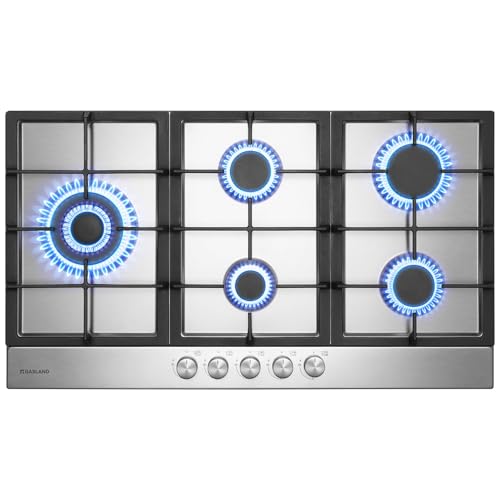 GASLAND GH2905SS1FC Piano cottura a gas da incasso 87 cm in acciaio inox a 5 fuochi, piano cottura a gas da incasso autosufficiente con 2 supporti, con bruciatore wok, GPL/gas naturale, 10400W : Amazon.it: Grandi elettrodomestici