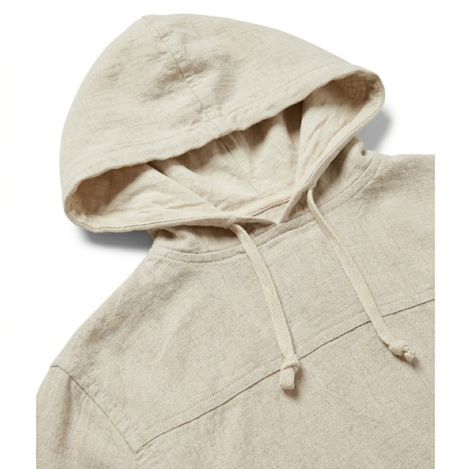 Ggdlsorz - Con cappuccio: felpa uomo cotone e lino, bottoni, leggera casual da spiaggia